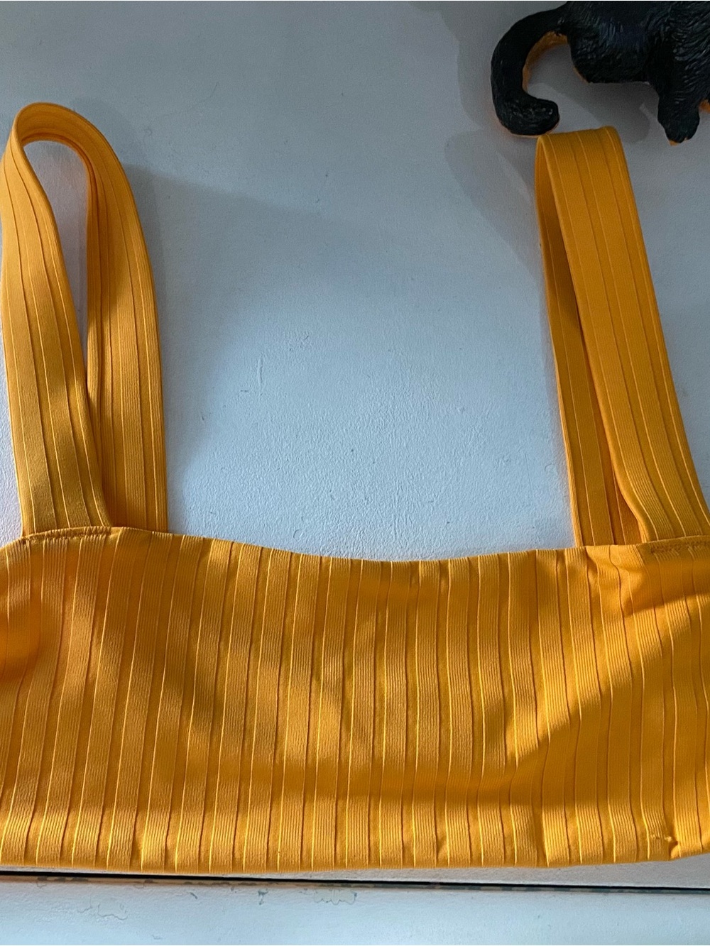 PacSun Mustard Ribbed Square-Neck Tank Top